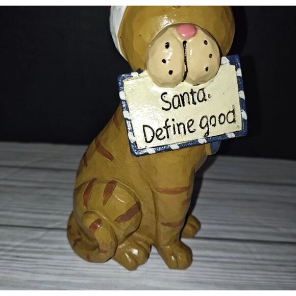 Tii Collections Christmas Holiday Resin Cat Figurine In Beanie Santa Define Good - Picture 4 of 10